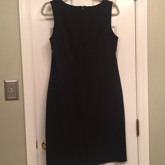 Black on Black Pinstriped Sheath Dress - Picture 4 of 5